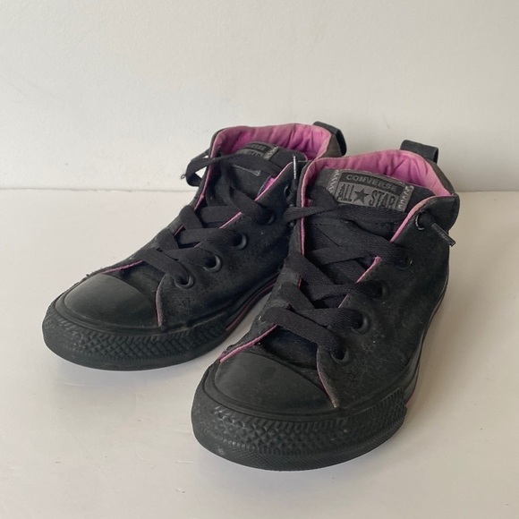 Converse black and pink youth girls size 3 - Picture 1 of 10